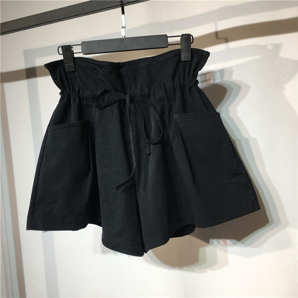 Pantaloni de damă cu legături în talie și buzunare