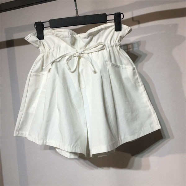 Pantaloni de damă cu legături în talie și buzunare