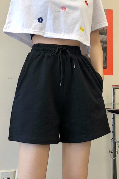 Pantaloni scurți largi de primăvară-vară cu talie elastică