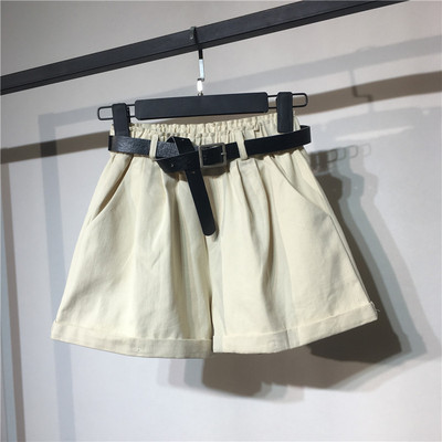 Pantaloni scurți casual de damă, cu curea și buzunare