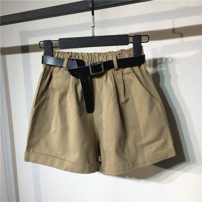 Pantaloni scurți casual de damă, cu curea și buzunare