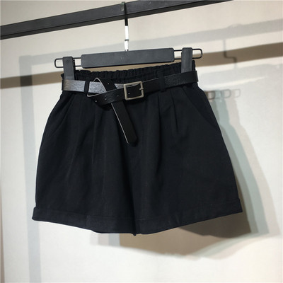 Pantaloni scurți casual de damă, cu curea și buzunare