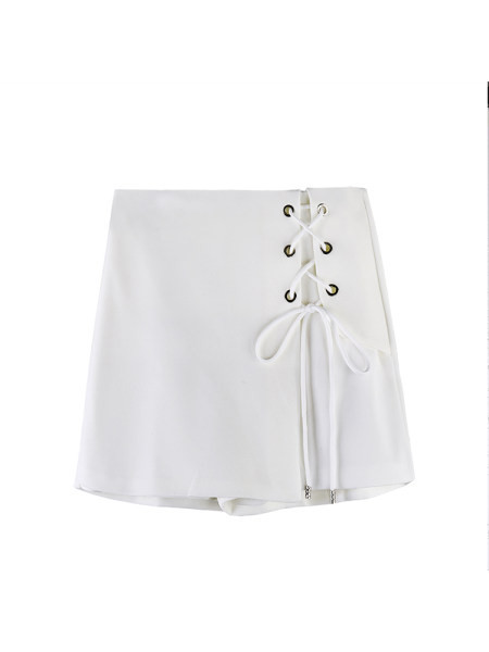 Fusta-pantaloni de dama cu talie inalta si cravate