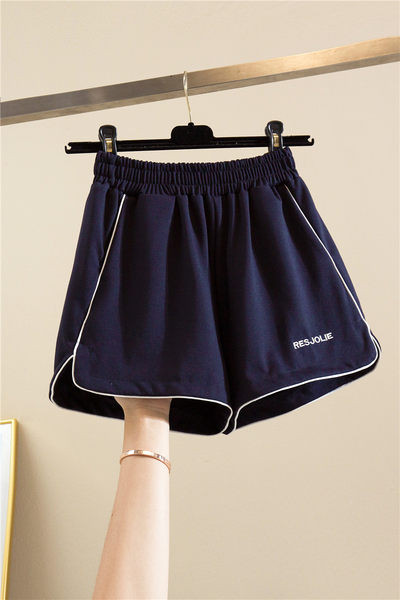 Pantaloni scurți casual de damă cu elastic și inscripție