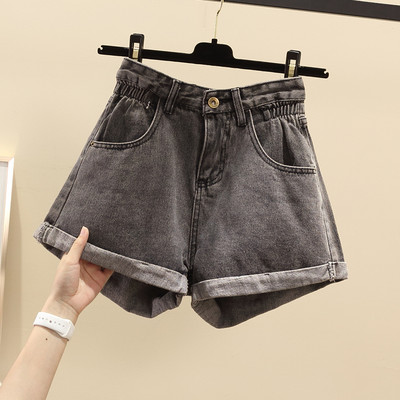 Pantaloni scurți casual din denim cu talie înaltă - două culori