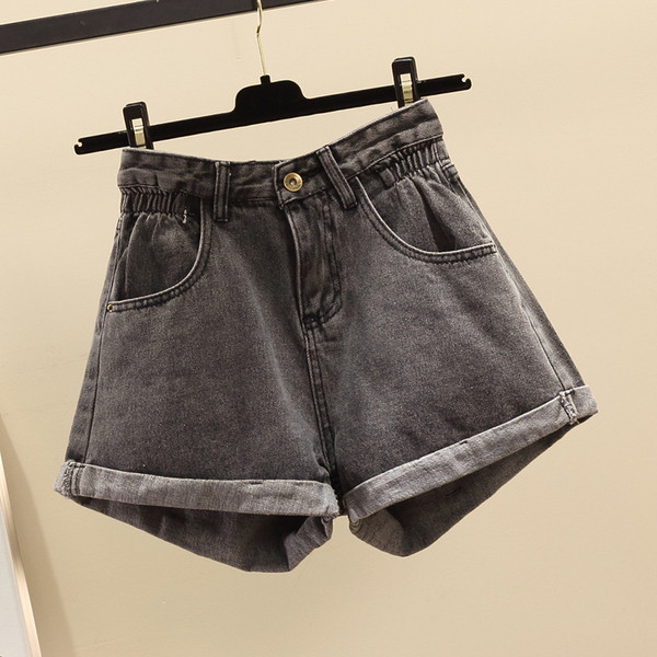 Pantaloni scurți casual din denim cu talie înaltă - două culori