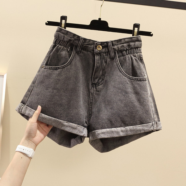 Pantaloni scurți casual din denim cu talie înaltă - două culori