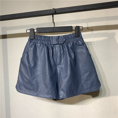 Ženske kožne kratke hlače s gumicom