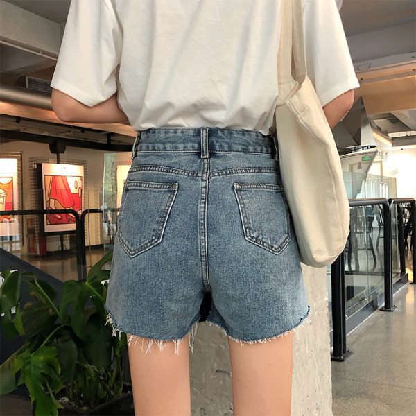 Fusta-pantaloni din denim nou model cu nasturi - culoare albastra