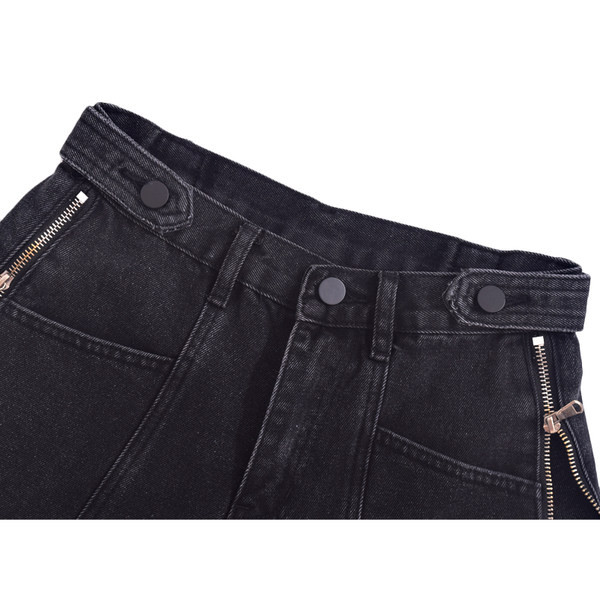 Blugi scurti de dama cu fermoar si talie inalta