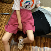 Pantaloni scurți casual cu talie elastică și lungime deasupra genunchiului