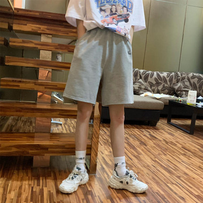 Pantaloni scurți casual cu talie elastică și lungime deasupra genunchiului