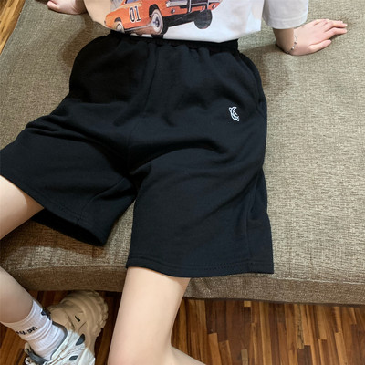 Pantaloni scurți casual cu talie elastică și lungime deasupra genunchiului