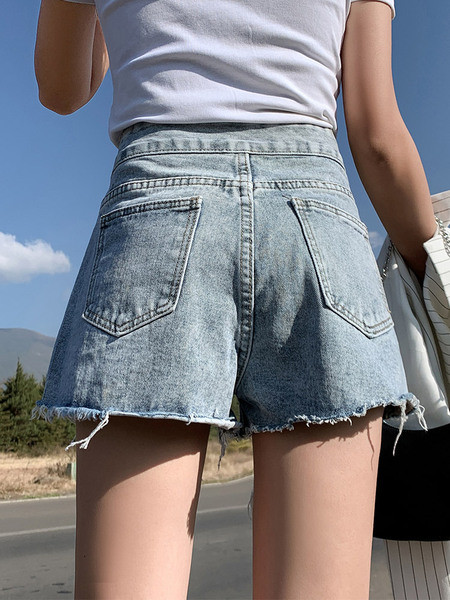 Blugi casual cu motive rupte pentru femei