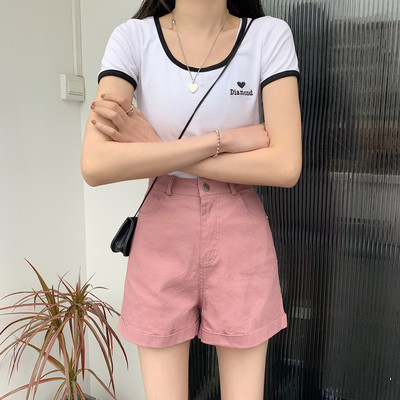 Νέο μοντέλο κοντό τζιν με υψηλή μέση για γυναίκες