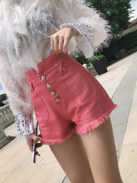 Ležerne traper kratke hlače s gumbima