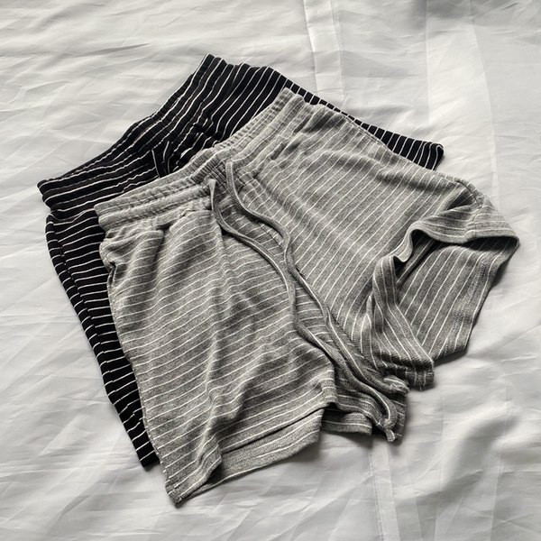 Pamučne kratke hlače na pruge s gumicom i vezicama