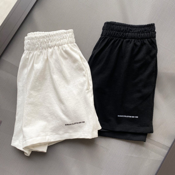 Pantaloni scurți casual cu inscripție și talie elastică