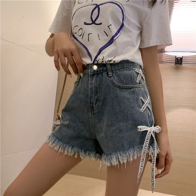 Ikdienas sieviešu šorti ar džinsa saitēm