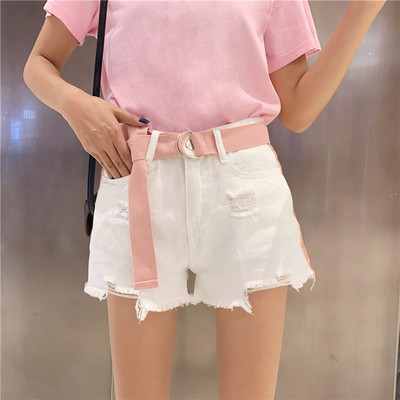 Ikdienas sieviešu šorti ar džinsa saitēm