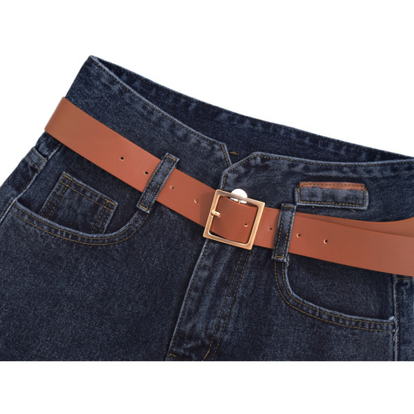 Blugi scurti de primavara cu talie inalta si curea