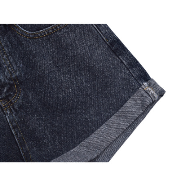 Blugi scurti de primavara cu talie inalta si curea