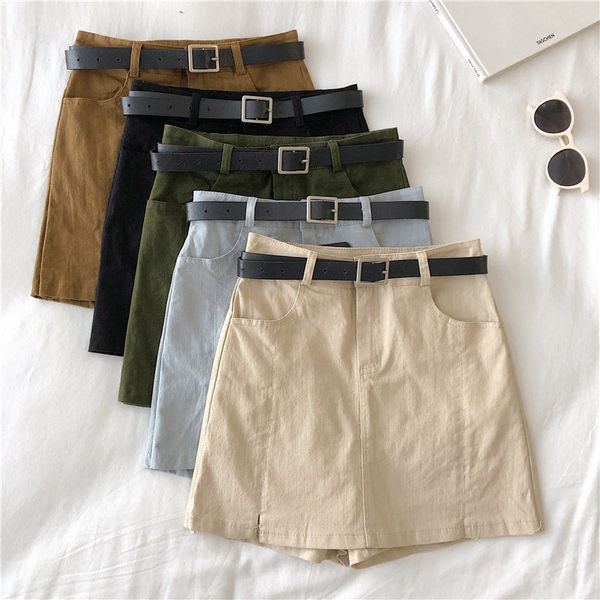 Moderni sieviešu svārki-bikses ar jostu