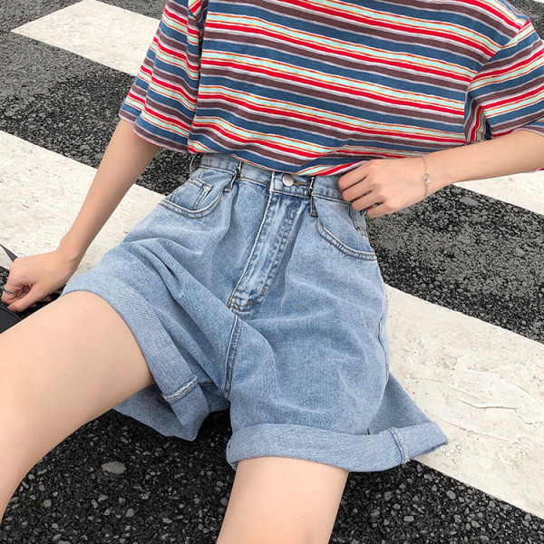 Παντελόνι γυναικείο φαρδύ με ψηλή μέση από τζιν