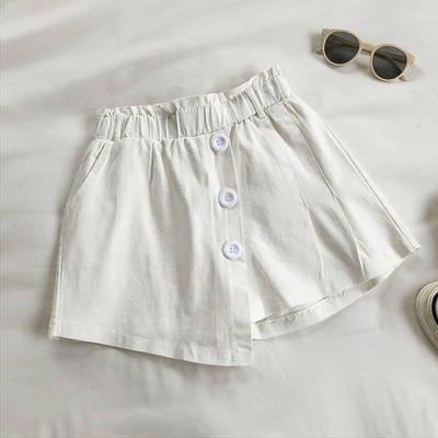 Pantaloni scurți cu nasturi și talie elastică