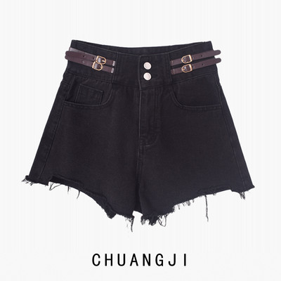 Pantaloni scurți de denim de vară de damă cu talie înaltă