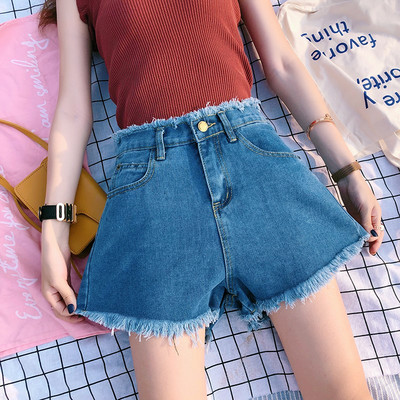 Model nou de pantaloni scurti de dama cu talie inalta si buzunare