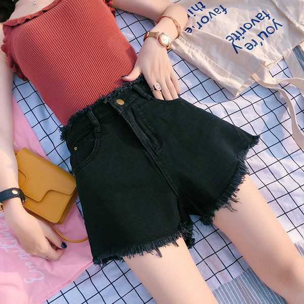 Model nou de pantaloni scurti de dama cu talie inalta si buzunare