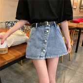 Ženska kratka suknja - hlače na gumbe