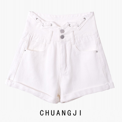 Γυναικεία σορτς τζιν με ψηλή μέση και τσέπη