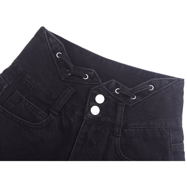 Γυναικεία σορτς τζιν με ψηλή μέση και τσέπη