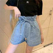 Novi model kratkih ženskih traperica s elastičnim strukom i vezicama