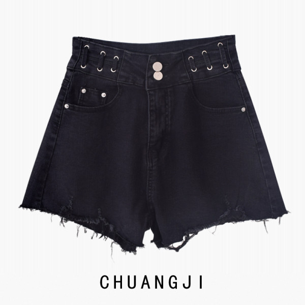 Blugi scurti de dama cu sireturi in talie