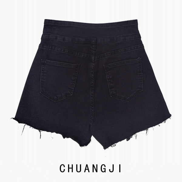 Blugi scurti de dama cu sireturi in talie