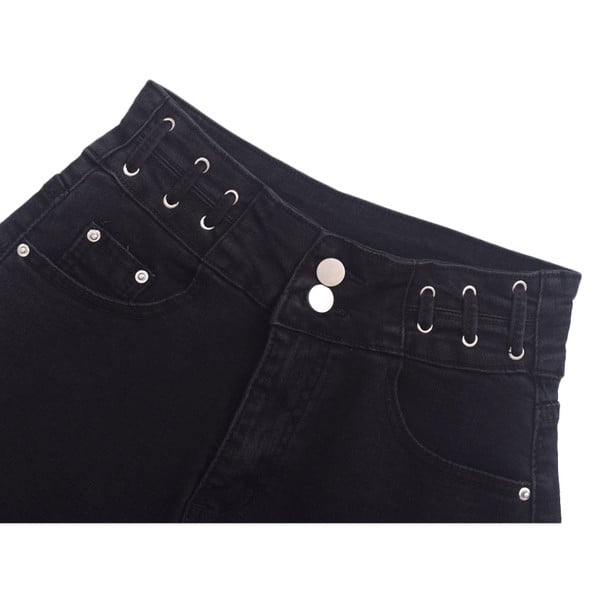 Blugi scurti de dama cu sireturi in talie