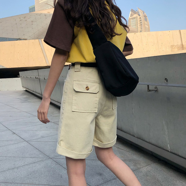 Νέο γυναικείο παντελόνι με ψηλή μέση σε μαύρο και μπεζ χρώμα