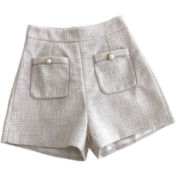 Ženske kratke hlače s džepovima i A kroja