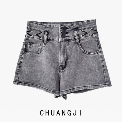 Ženske kratke hlače s visokim strukom i vezicama