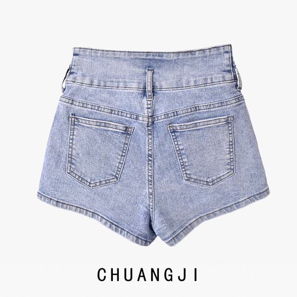 Ženske kratke hlače s visokim strukom i vezicama