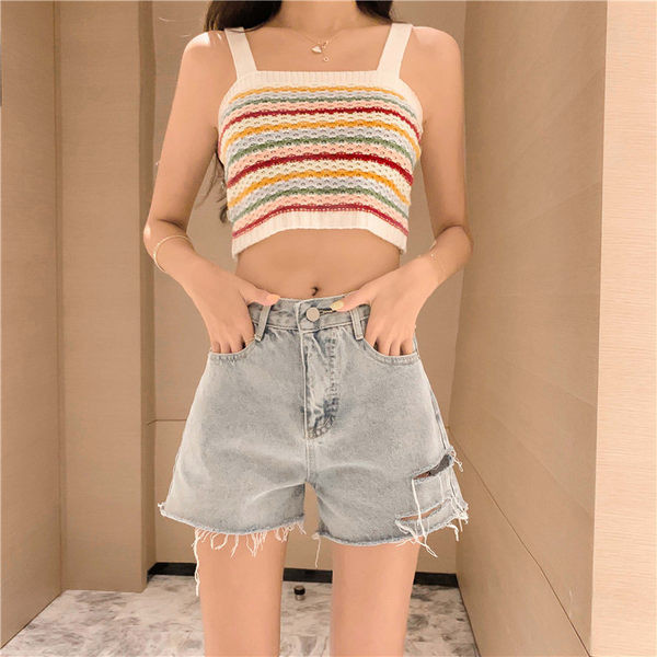 Γυναικεία σορτς τζιν με επιγραφή