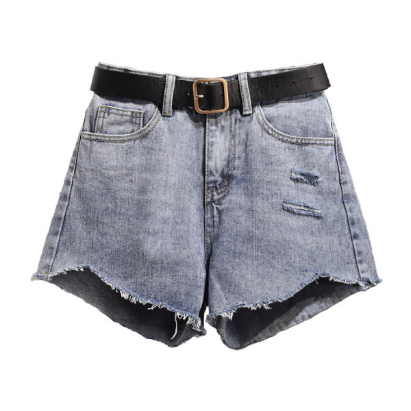 Pantaloni scurți de damă cu buzunare și motive rupte