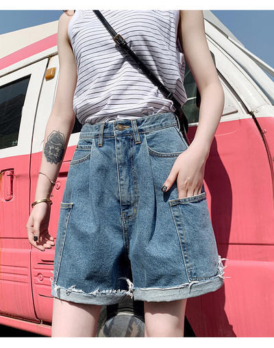 Ежедневни дънкови панталони с джобове -широк модел