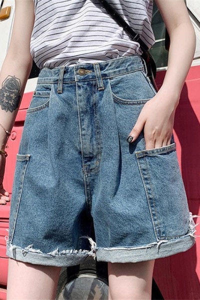 Ležérne džínsy s vreckami - široký model