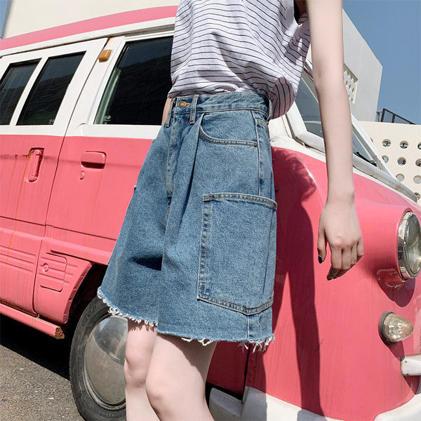 Ležérne džínsy s vreckami - široký model