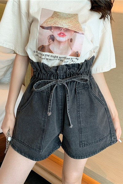 Novi model ženskih kratkih hlača s elastičnim strukom u crnoj i plavoj boji