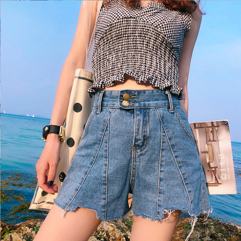 Novi model ženskih kratkih hlača s elastičnim strukom u crnoj i plavoj boji